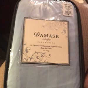 Damask blue bedskirt . Twin New in …